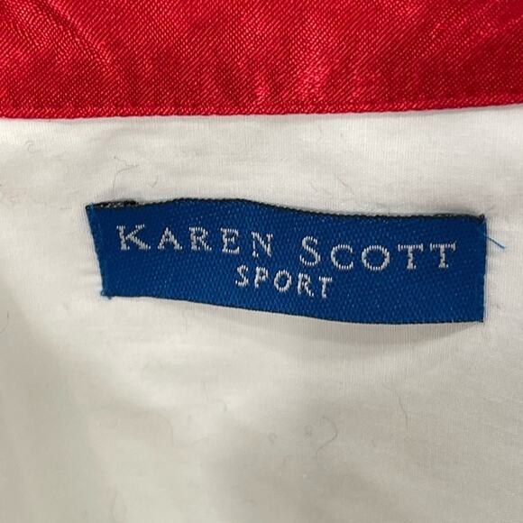 90s Christmas Embroidery Blouse Size Small Crisp White with Stocking classy Chic - Picture 3 of 11